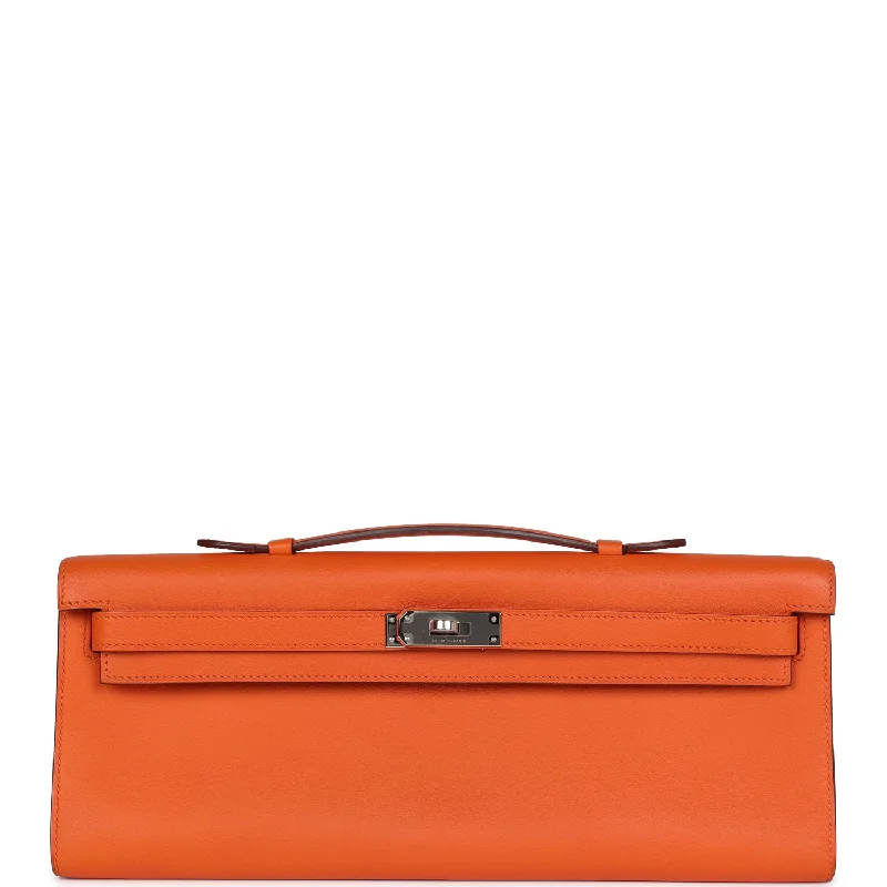 Hermes Kelly Cut Orange Swift Palladium Hardware