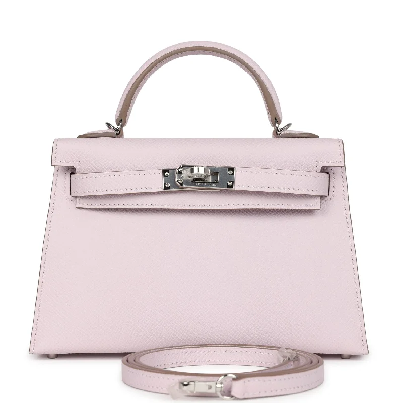 Hermes Kelly Sellier 20 Mauve Pale Epsom Palladium Hardware