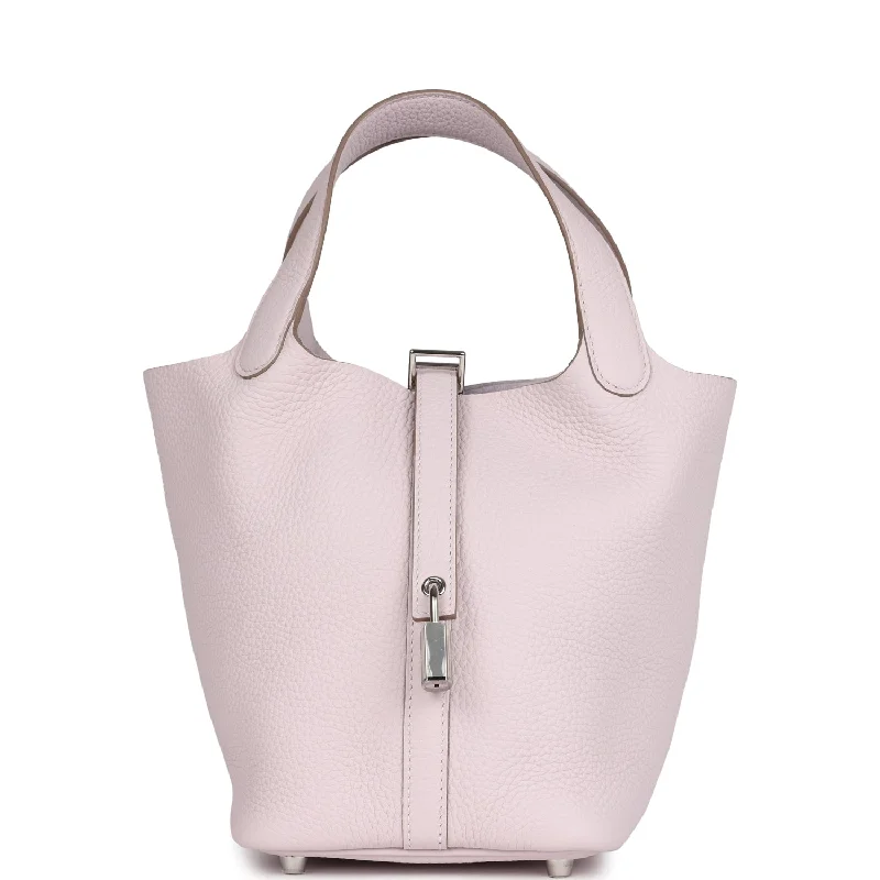 Hermes Picotin Lock 18 Mauve Pale Clemence Palladium Hardware