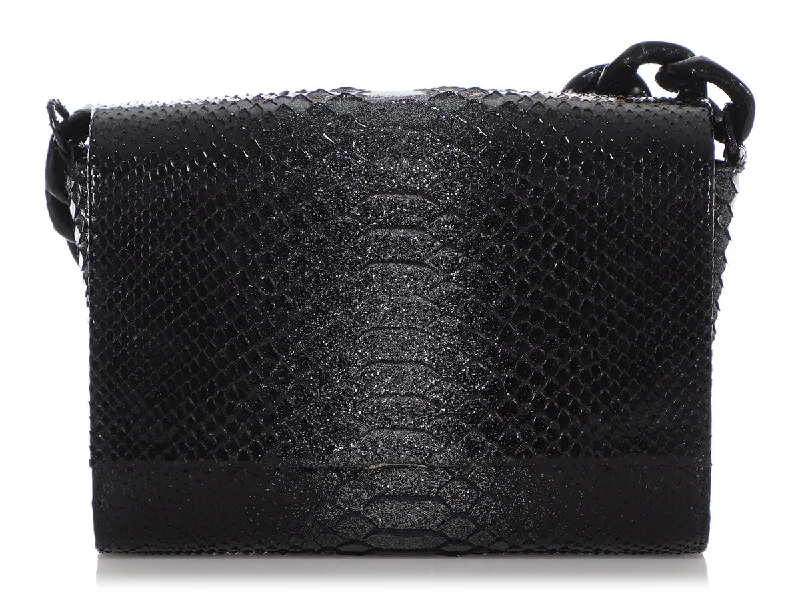 Nancy Gonzalez Black Python Carrie Evening Bag