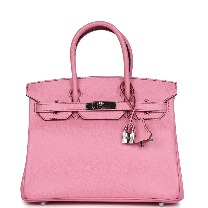 Pre-owned Hermes Birkin 30 Bubblegum Epsom Palladium Hardware