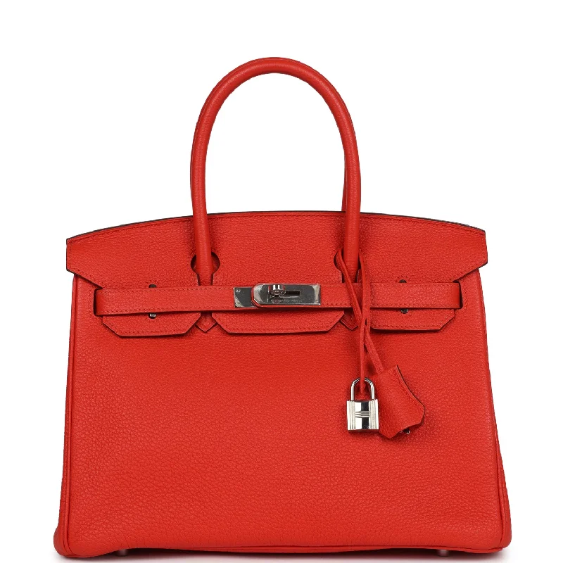 Pre-owned Hermes Birkin 30 Capucine Togo Palladium Hardware