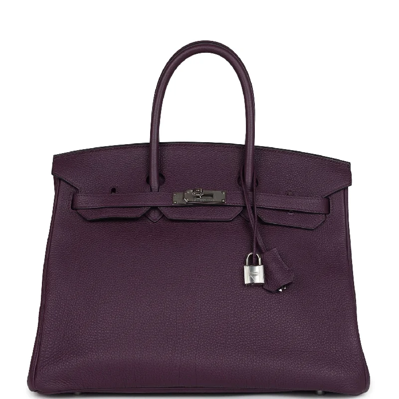 Pre-owned Hermes Birkin 35 Cassis Togo Palladium Hardware