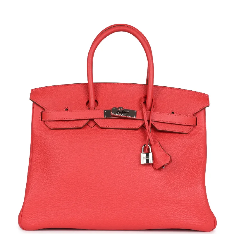 Pre-owned Hermes Birkin 35 Rose Jaipur Clemence Palladium Hardware