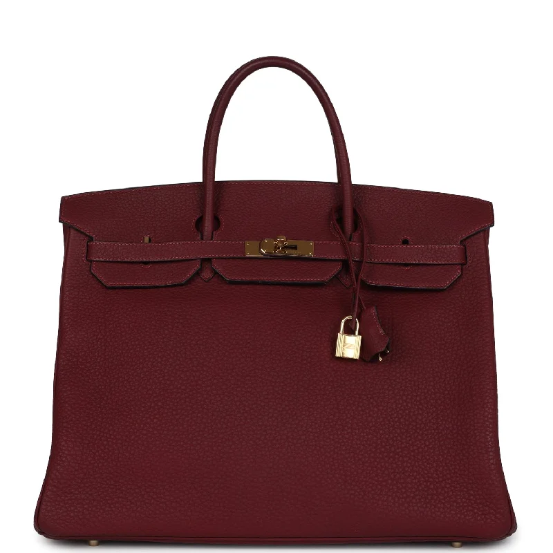 Pre-owned Hermes Birkin 40 Rouge H Fjord Gold Hardware