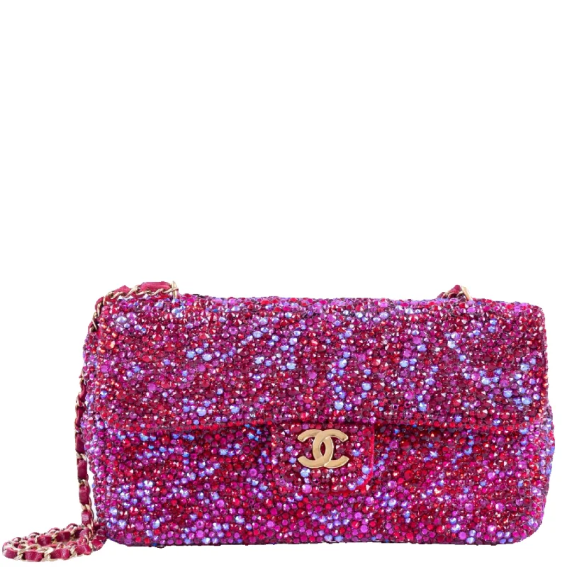 Vintage Chanel Camellia Flap Bag: A Dazzling Masterpiece with Custom Swarovski Crystals