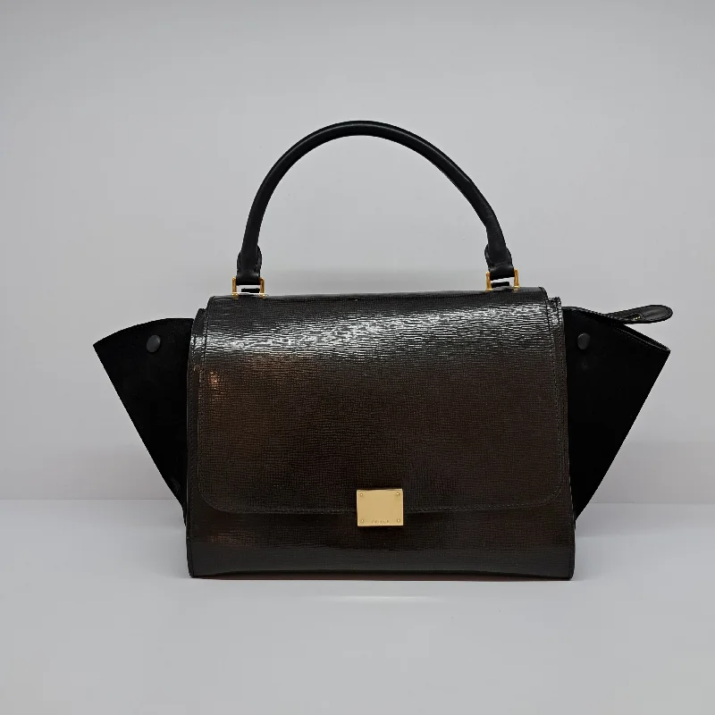 CELINE TRAPEZE MEDIUM BLACK LEATHER GHW FCU0153, NDC