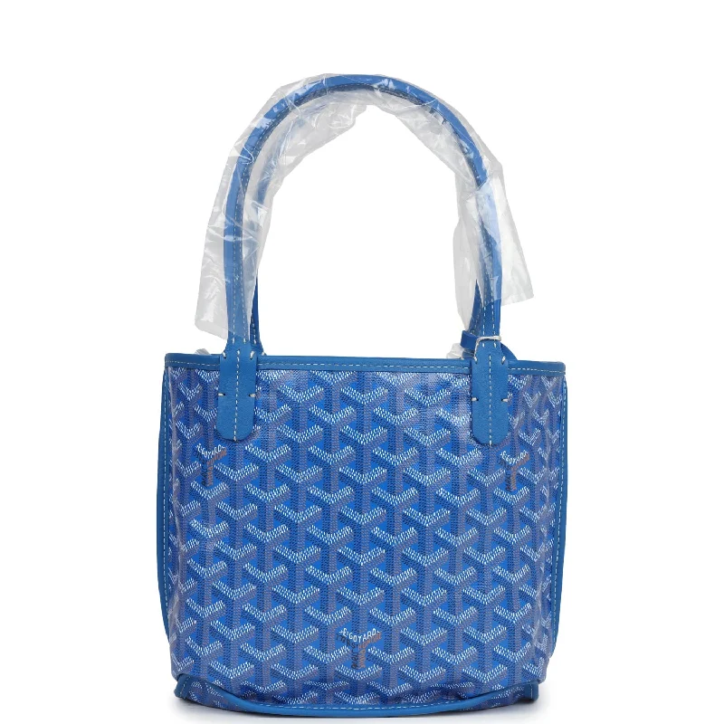 Goyard Goyardine Anjou Sky Blue Mini Bag Palladium Hardware