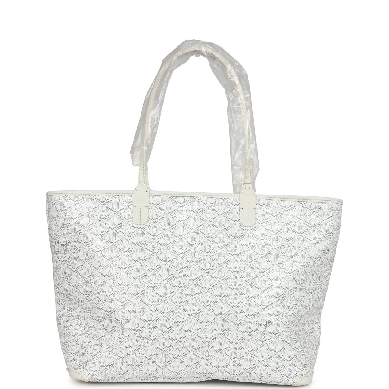 Goyard Goyardine White Artois Tote PM Palladium Hardware