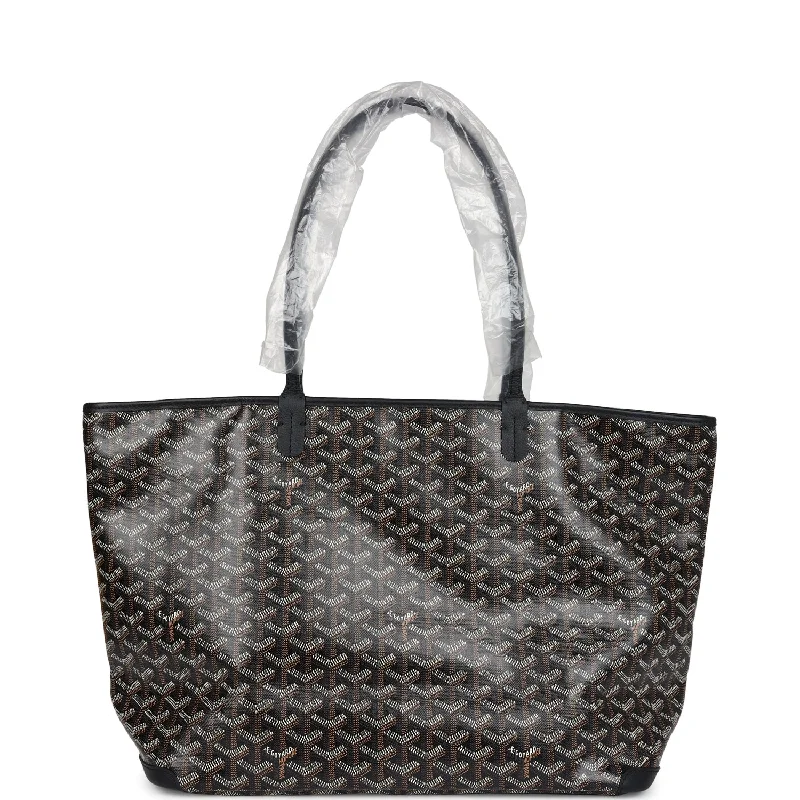 Goyard Goyardine Black Artois MM Tote Bag Palladium Hardware