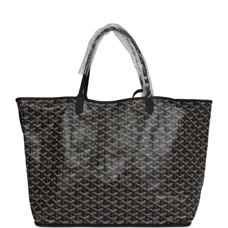 Goyard Goyardine Canvas Black Anjou GM Tote Bag Palladium Hardware