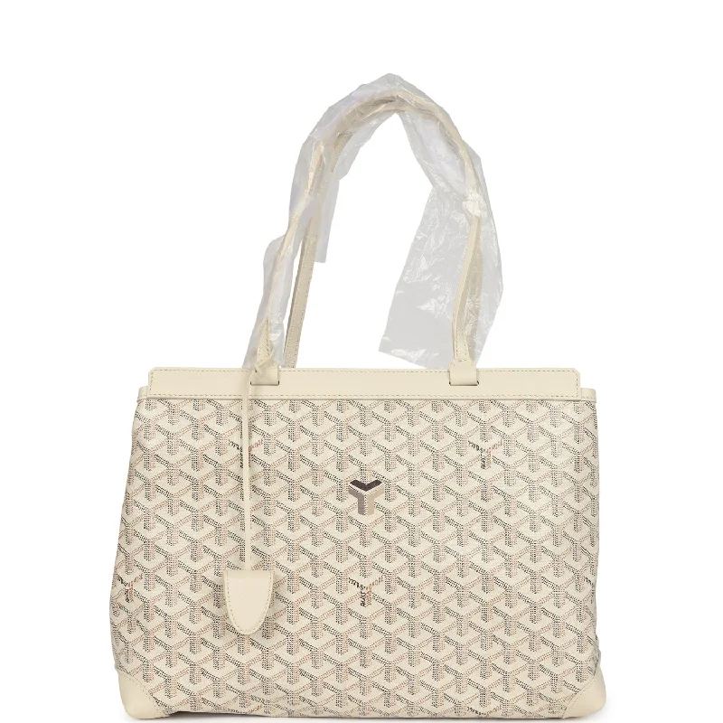 Goyard Goyardine Canvas Sand Bellechasse PM Bag Palladium Hardware