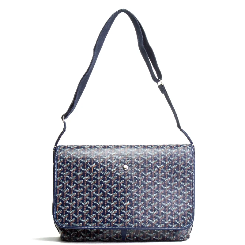 GOYARD Goyardine Capetien MM Messenger Bag -Navy Blue