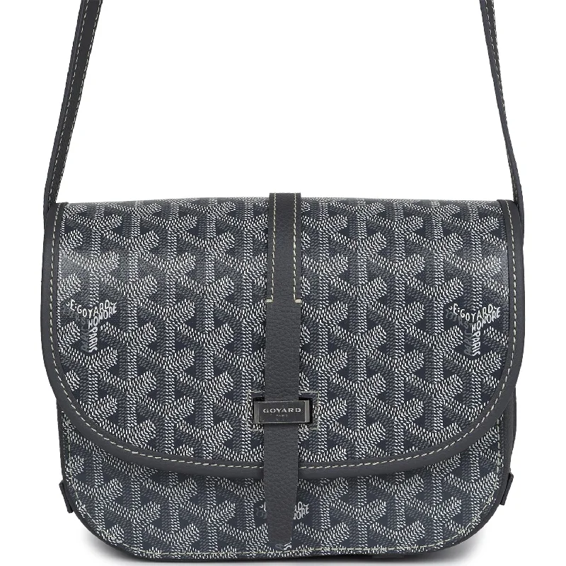 Goyard Goyardine Grey Belvedere PM Bag Palladium Hardware