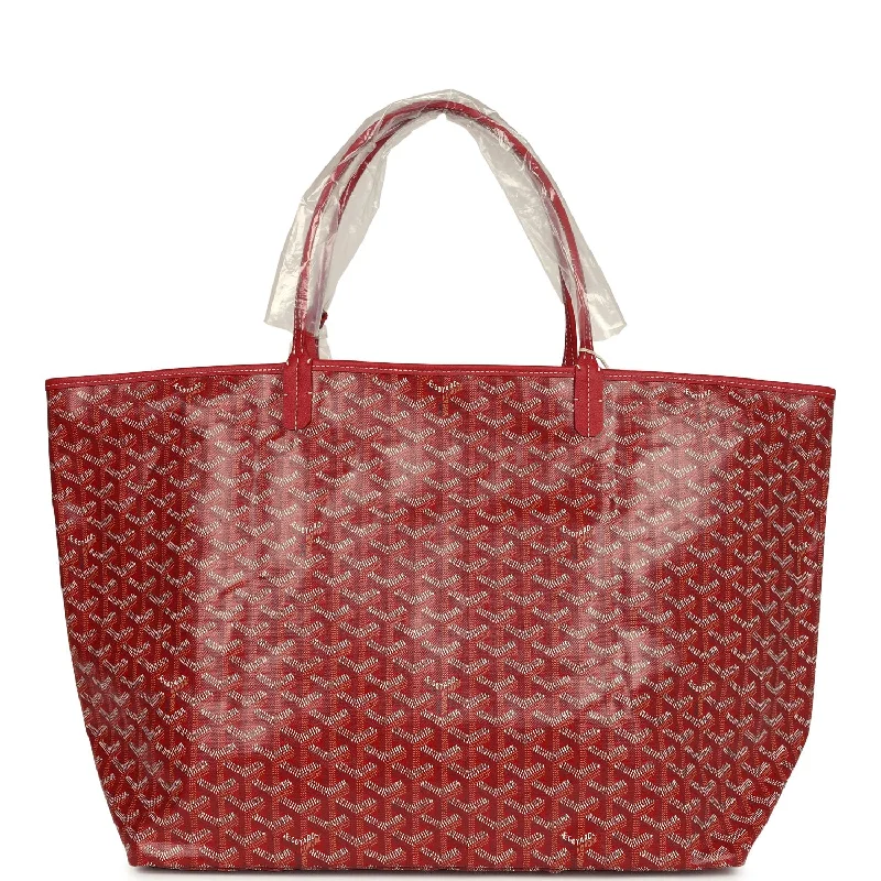 Goyard Goyardine Red St. Louis GM Tote Bag Palladium Hardware