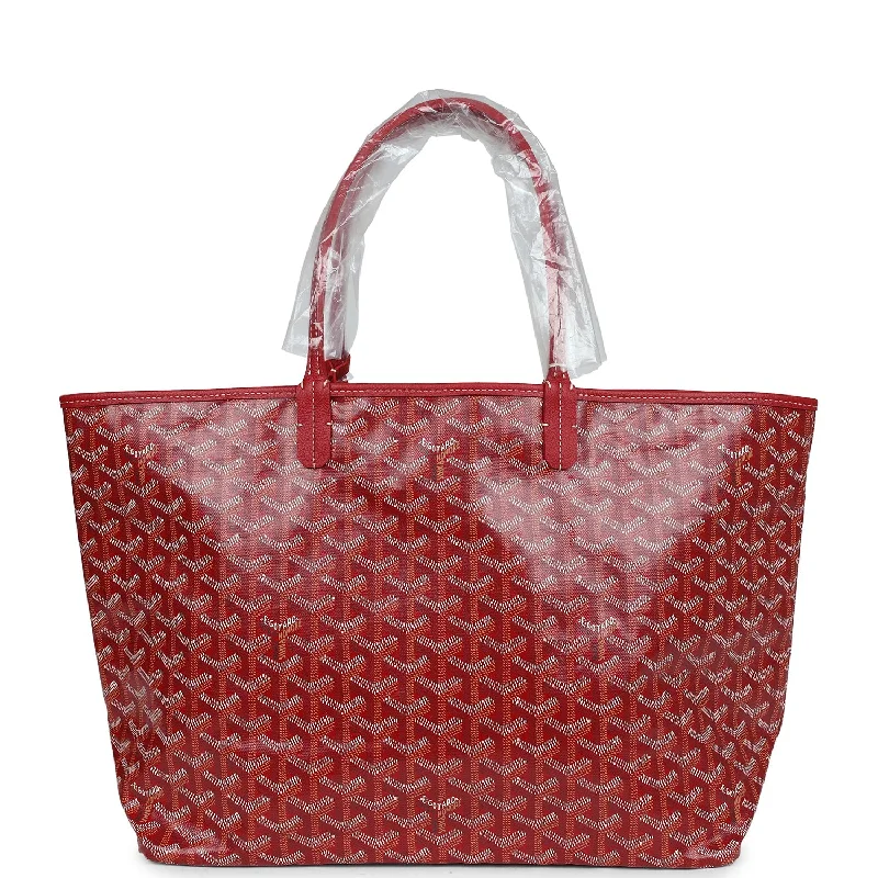 Goyard Goyardine Red St. Louis PM Tote Bag Palladium Hardware