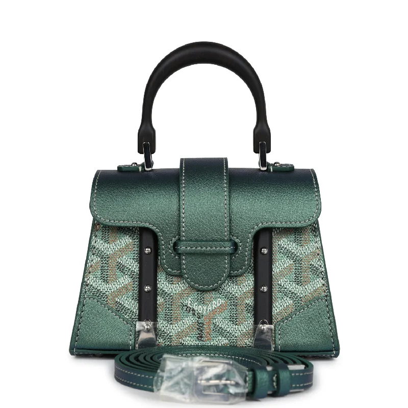 Goyard Saigon Structure Nano Pearly Green Goyardine Palladium Hardware