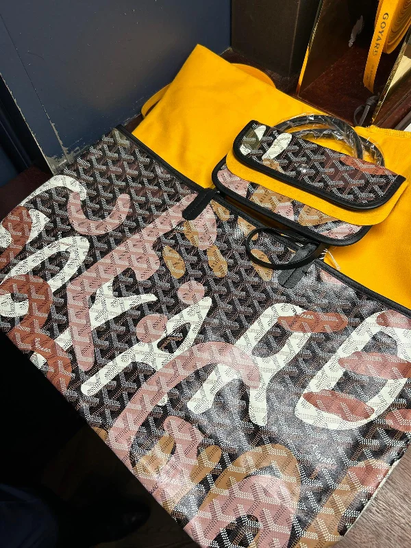 Goyard St Louis PM Tote Bag Lettres Camouflage (Black & Pink)