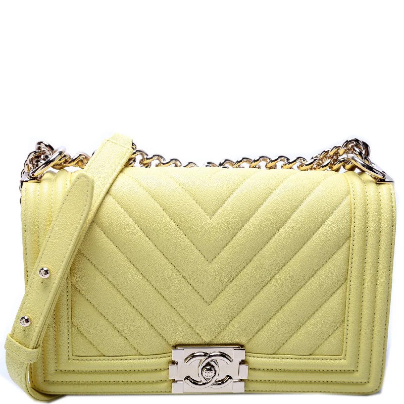 Chanel Boy Flap Medum Chevron Caviar