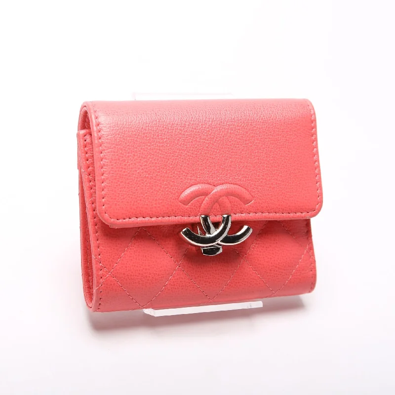 Chanel CC Compact Caviar Trifold Wallet