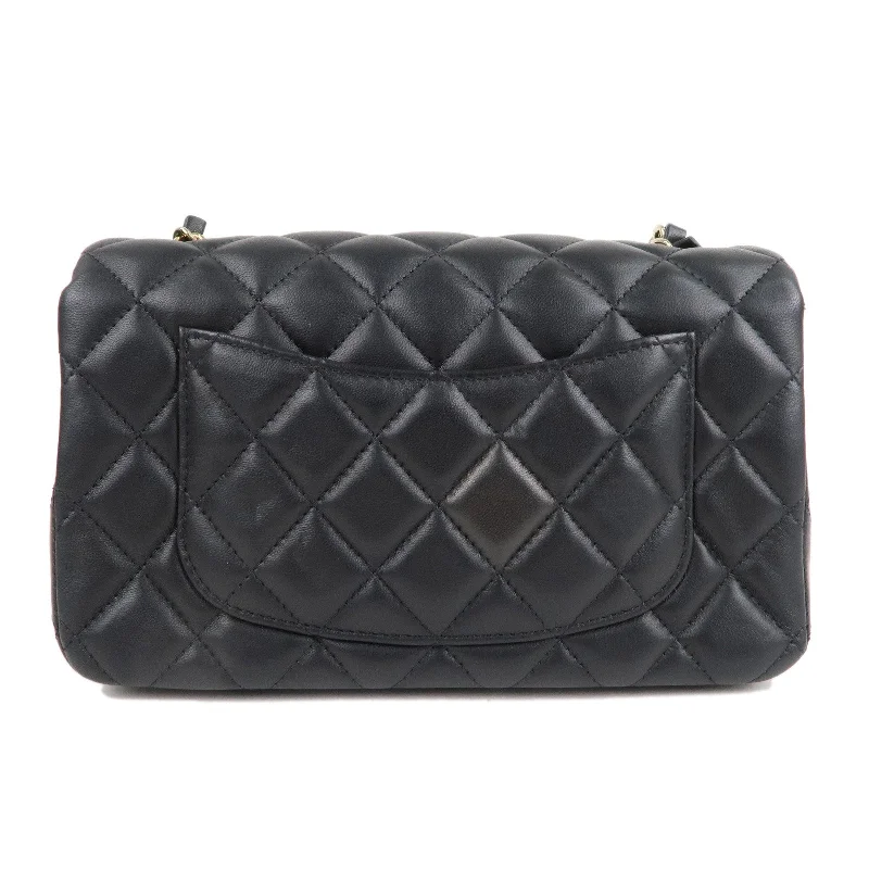 CHANEL Mini Matelasse Lamb Skin Chain Shoulder Bag Black A69900