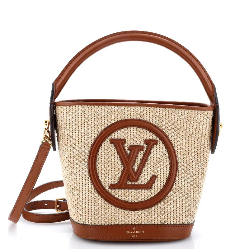 Petit Bucket NM Bag Raffia with Leather